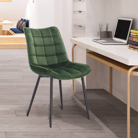 Rootz Set of 2 Dining Chairs - Velvet Seat - Metal Legs - Durable & Long-lasting - Comfortable & Ergonomic - Versatile Design - 85.5cm x 46cm x 40.5cm