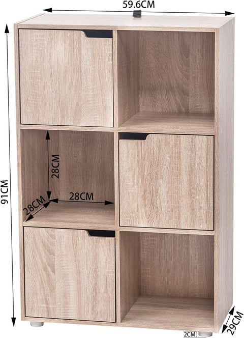 Rootz Multifunctional Bookcase - Storage Organizer - Display Shelf - Durable & Water-Repellent - Space-Saving - Easy Assembly - 29cm x 91cm x 59.6cm