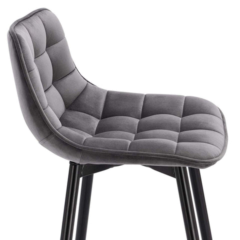 Rootz Velvet Bar Stool - Counter Stool - Kitchen Stool - Comfortable Seating - Sturdy Build - Versatile Design - 43cm x 35.5cm x 87.5cm