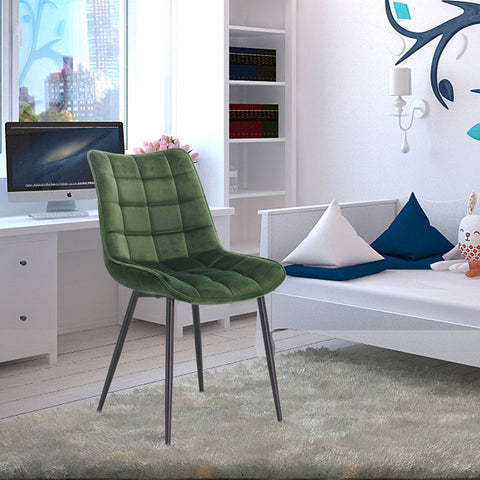 Rootz Set of 2 Dining Chairs - Velvet Seat - Metal Legs - Durable & Long-lasting - Comfortable & Ergonomic - Versatile Design - 85.5cm x 46cm x 40.5cm