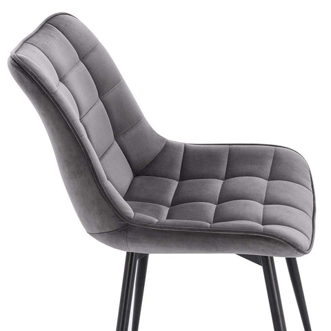 Rootz Velvet Dining Chairs - Elegant Seating - Comfortable Chairs - Durable, Ergonomic, Versatile - Metal Frame - 85.5cm x 46 x 40.5cm