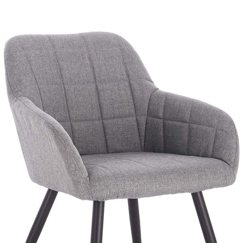 Rootz moderne linnen eetkamerstoel - Ergonomische stoel - Comfortabele zit - Ademende stof, ondersteunend ontwerp, duurzame metalen poten - 49 cm x 43 cm x 81 cm