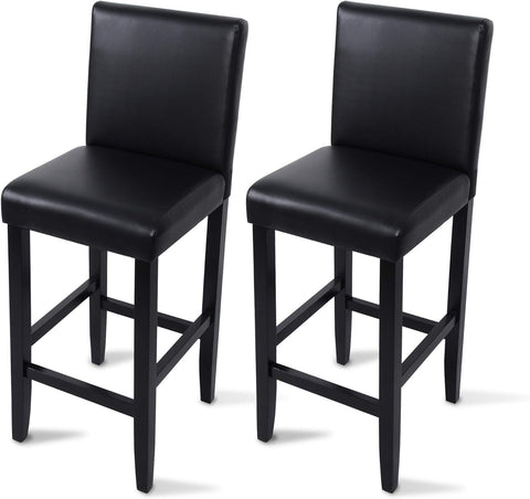 Rootz Set of 2 Bar Stools - Counter Stools - Kitchen Chairs - High-Quality Faux Leather - Ergonomic Design - Modern Industrial Style - 110cm x 41cm x 37.5cm