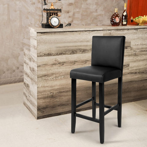 Rootz Set of 2 Bar Stools - Counter Stools - Kitchen Chairs - High-Quality Faux Leather - Ergonomic Design - Modern Industrial Style - 110cm x 41cm x 37.5cm