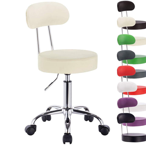 Rootz Ergonomic Swivel Stool - Office Chair - Salon Chair - Adjustable Height, 360° Rotation, Durable Construction - Faux Leather - 75cm-87cm x 35cm