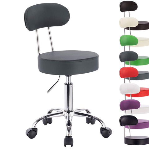 Rootz Ergonomic Swivel Stool - Office Chair - Adjustable Seat - High-Quality Faux Leather - Durable Metal Frame - Flexible 360° Rotation - 75cm-87cm x 35cm x 46cm