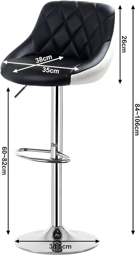 Rootz Bar Stool - Adjustable Counter Stool - Swivel Barstool - Comfortable Seating - Easy Assembly - Durable Design - 38cm x 35cm x 84-106cm Adjustable Height