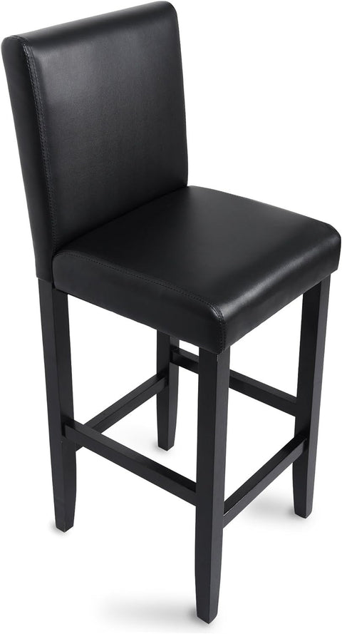 Rootz Set of 2 Bar Stools - Counter Stools - Kitchen Chairs - High-Quality Faux Leather - Ergonomic Design - Modern Industrial Style - 110cm x 41cm x 37.5cm