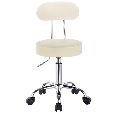 Rootz Ergonomic Swivel Stool - Office Chair - Salon Chair - Adjustable Height, 360° Rotation, Durable Construction - Faux Leather - 75cm-87cm x 35cm