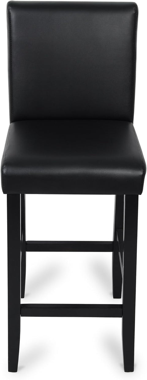 Rootz Set of 2 Bar Stools - Counter Stools - Kitchen Chairs - High-Quality Faux Leather - Ergonomic Design - Modern Industrial Style - 110cm x 41cm x 37.5cm