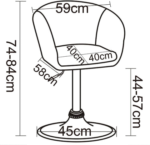 Rootz Swivel Lounge Chair - Ergonomic Office Chair - Adjustable Desk Chair - Comfortable, Supportive, Durable - Synthetic Leather - 74-87cm x 41cm x 40cm