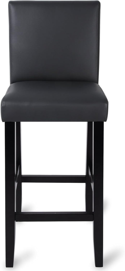 Rootz Set of 2 Bar Stools - Counter Stools - High Chairs - Ergonomic Design - Durable Frame - Comfortable Seating - Faux Leather - 110cm x 41cm x 37.5cm