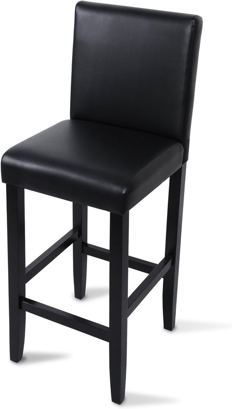 Rootz Set of 2 Bar Stools - Counter Stools - Kitchen Chairs - High-Quality Faux Leather - Ergonomic Design - Modern Industrial Style - 110cm x 41cm x 37.5cm