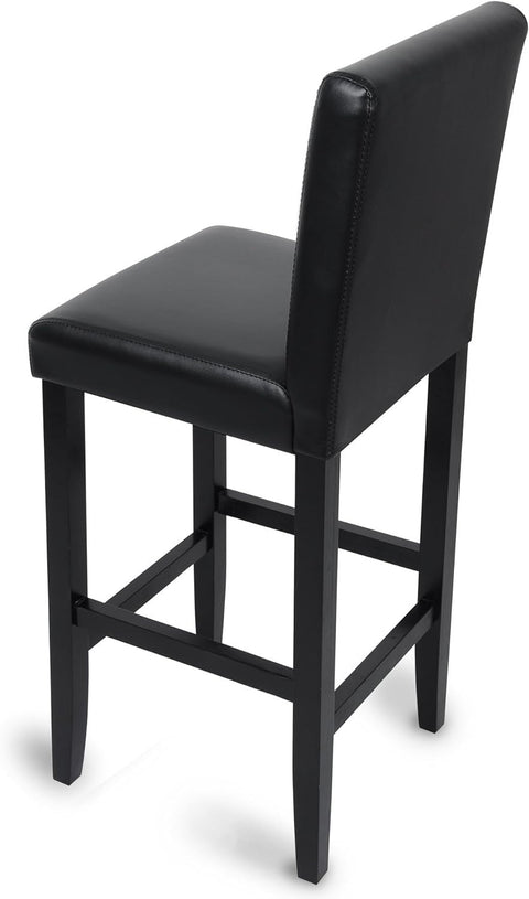 Rootz Set of 2 Bar Stools - Counter Stools - Kitchen Chairs - High-Quality Faux Leather - Ergonomic Design - Modern Industrial Style - 110cm x 41cm x 37.5cm