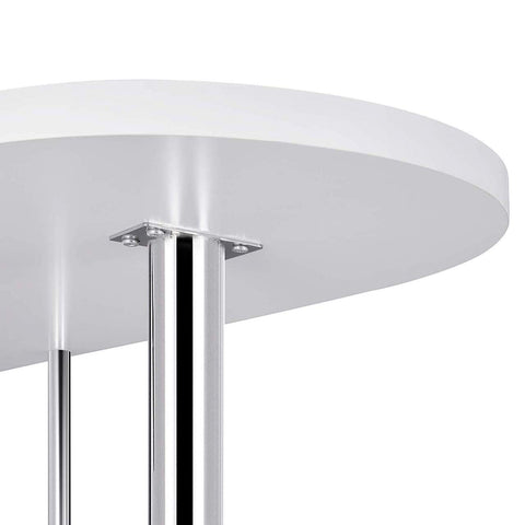 Rootz Modern S-Shaped Bar Table - Storage Table - Bottle Holder Table - Space-Saving, Durable, Stylish - 113cm x 105cm x 40cm - Black/White