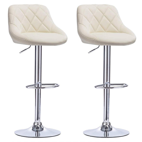 Rootz Premium Faux Leather Bar Stools - Adjustable Counter Stools - Swivel Barstools - Durable, Comfortable, Easy to Clean - 84cm-106cm x 38cm x 35cm
