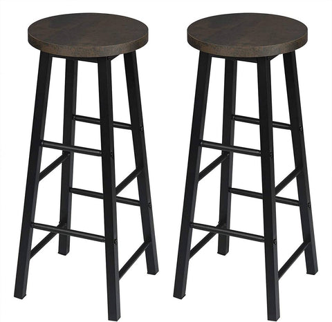 Rootz Industrial Bar Stool - Counter Stool - Metal Stool - Sturdy Steel Frame - Versatile Design - Comfort Features - 71cm Seat Height x 30cm Seat Diameter