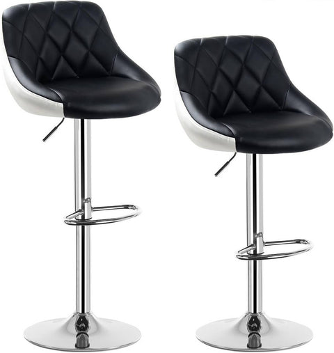 Rootz Bar Stool - Adjustable Counter Chair - Swivel Barstool - Comfortable, Ergonomic, Easy Assembly - Chrome-Plated Steel, Faux Leather - 38cm x 35cm, 84cm-106cm Adjustable Height