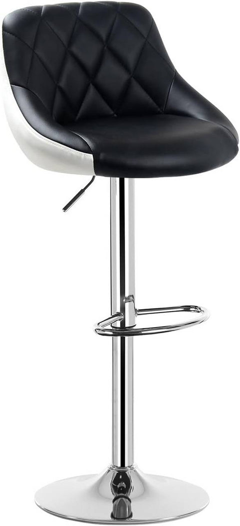 Rootz Bar Stool - Counter Stool - Adjustable Bar Chair - Comfortable Faux Leather - Easy Assembly - Sturdy Chrome Frame - 38cm x 35cm x 84-106cm Adjustable Height