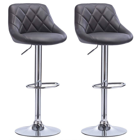 Rootz Premium Faux Leather Bar Stools - Adjustable Counter Stools - Chrome-Plated Metal Frame - Enhanced Stability, Comfortable Seating, Versatile Design - 84cm-106cm x 38cm x 35cm