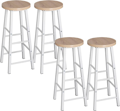 Rootz Industrial Bar Stool - Counter Stool - Metal and Wood Stool - Sturdy, Versatile, Protective - 71cm Seat Height x 30cm Seat Diameter