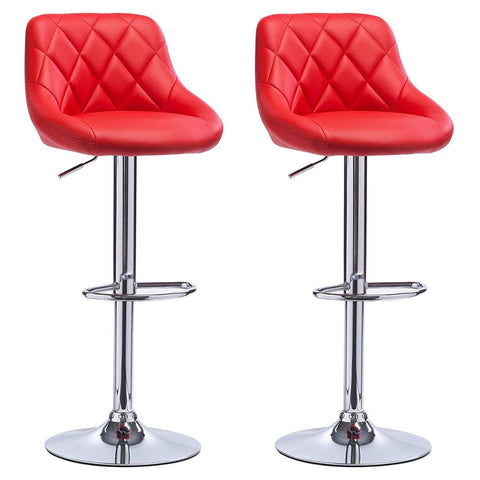 Rootz Adjustable Bar Stools - Faux Leather Counter Stools - Swivel Barstools - Comfortable, Flexible, Durable - 84cm-106cm x 38cm x 35cm