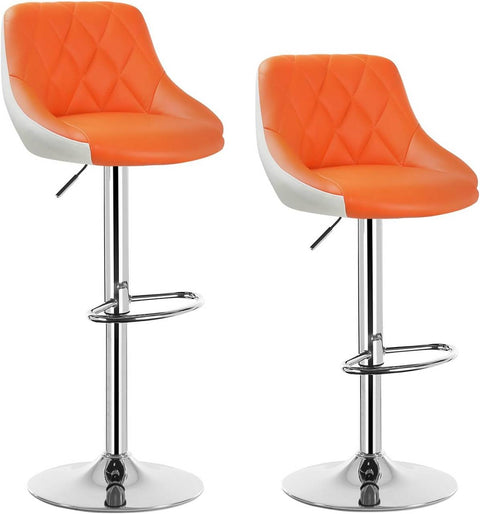 Rootz Bar Stool - Counter Stool - Adjustable Bar Chair - Comfortable Seating - Versatile & Swivel - Sturdy & Safe - Faux Leather - 38cm x 35cm x 84-106cm Adjustable Height