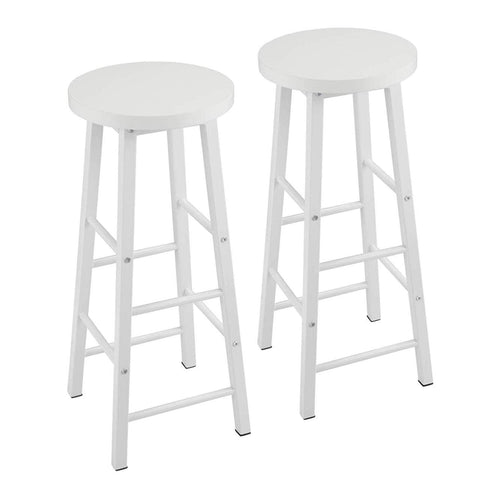 Rootz Industrial Bar Stool - Counter Stool - Metal and Wood Stool - Sturdy, Versatile, Comfortable - 71cm Seat Height x 30cm Seat Diameter