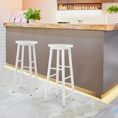 Rootz Industrial Bar Stool - Counter Stool - Metal and Wood Stool - Sturdy Construction - Versatile Design - Comfort and Safety - 71cm Seat Height x 30cm Seat Diameter