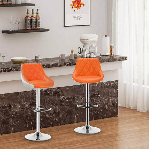Rootz Bar Stool - Counter Stool - Adjustable Bar Chair - Comfortable Seating - Versatile & Swivel - Sturdy & Safe - Faux Leather - 38cm x 35cm x 84-106cm Adjustable Height