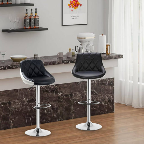 Rootz Bar Stool - Adjustable Counter Chair - Swivel Barstool - Comfortable, Ergonomic, Easy Assembly - Chrome-Plated Steel, Faux Leather - 38cm x 35cm, 84cm-106cm Adjustable Height