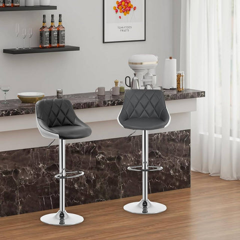 Rootz Bar Stool - Adjustable Counter Stool - Swivel Barstool - Comfortable, Stylish, Durable - Chrome-Plated Steel - 38cm x 35cm, Height 84cm-106cm Adjustable