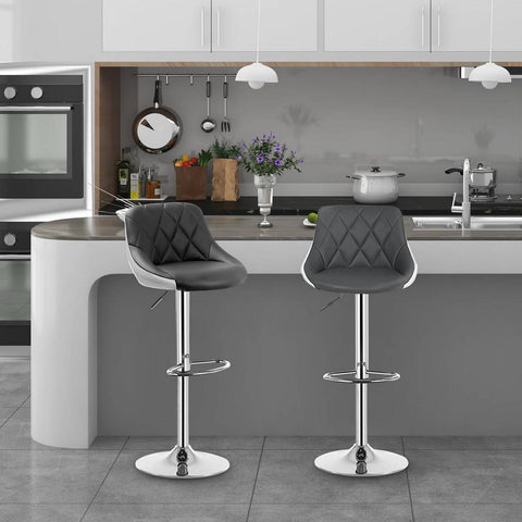 Rootz Bar Stool - Adjustable Counter Stool - Swivel Barstool - Comfortable, Stylish, Durable - Chrome-Plated Steel - 38cm x 35cm, Height 84cm-106cm Adjustable
