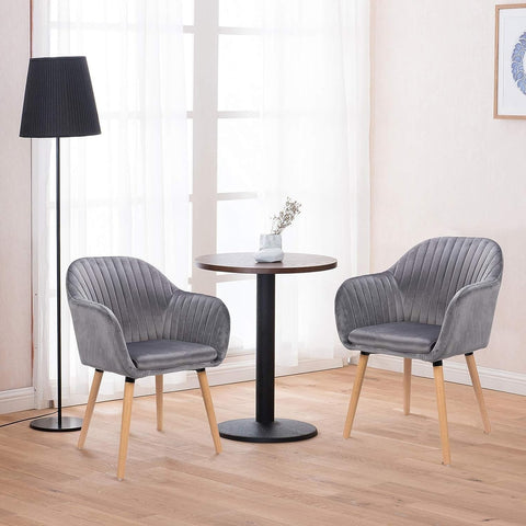 Rootz Set of 4 Velvet Dining Chairs - Elegant Seating - Comfortable Chairs - Ergonomic Design - Durable Construction - Easy Assembly - 81cm x 40cm x 42cm