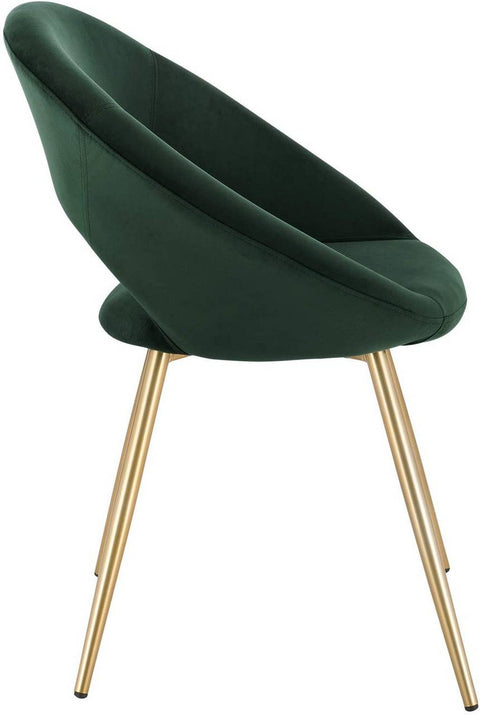 Rootz Set of 4 Dining Chairs - Velvet Upholstered - Gold Metal Legs - Ergonomic Comfort - Stylish & Versatile - Durable & Stable - 78cm x 35cm x 45cm