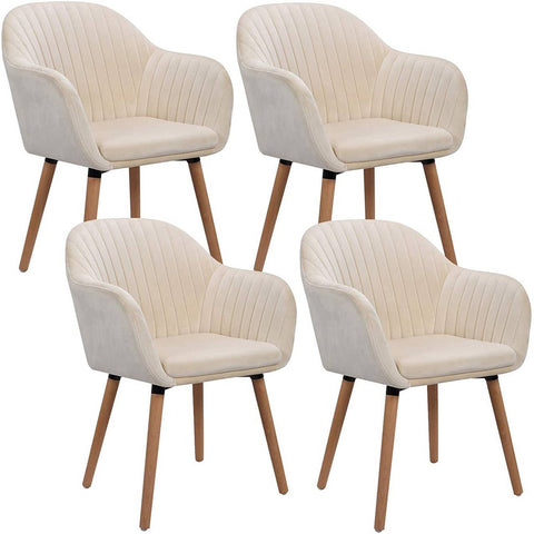 Rootz Set of 4 Dining Chairs - Velvet Chairs - Comfortable Seating - Ergonomic Design, Durable Construction, Easy Assembly - 81cm x 40cm x 40cm