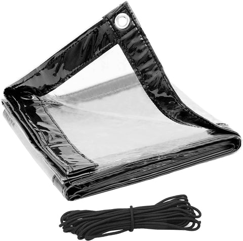 Rootz Transparent Tarpaulin - Clear Cover - Protective Sheet - 100% Waterproof - Weather Resistant - Durable PVC - Multiple Sizes Available
