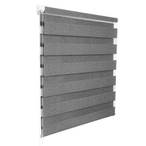 Rootz Double Roller Blind - Window Shade - Privacy Blind - Sun Protection - Easy Install - Gray - 90x150cm