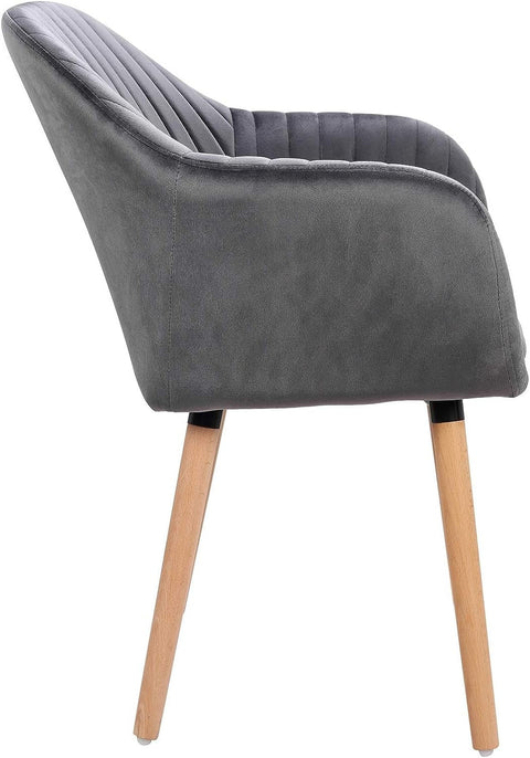 Rootz Set of 4 Velvet Dining Chairs - Elegant Seating - Comfortable Chairs - Ergonomic Design - Durable Construction - Easy Assembly - 81cm x 40cm x 42cm