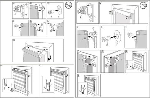 Rootz Double Roller Blind - Window Covering - Privacy Shade - Easy Installation - Grey 85x150cm - Light Control & Privacy - Durable Polyester