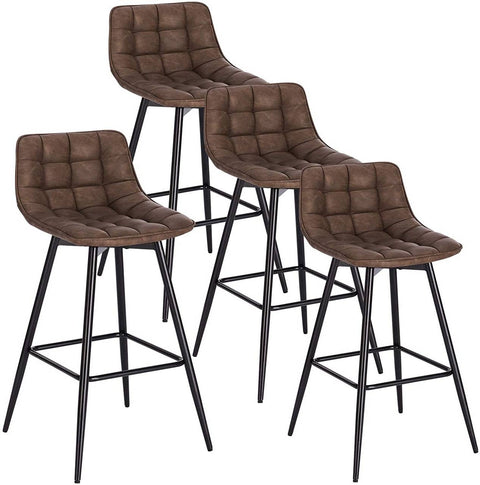 Rootz Bar Stool - Designer Bar Chair, Counter Stool - Faux Leather, Metal Legs - Comfortable & Ergonomic, Sturdy & Durable, Versatile & Stylish - Seat Height: 64cm, Seat Size: 43cm x 35.5cm, Backrest Height: 23.5cm