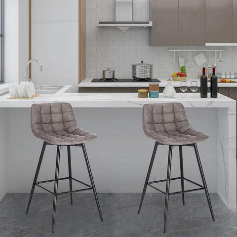 Rootz Bar Stool - Designer Bar Chair - Counter Stool with Footrest - Faux Leather - Ergonomic & Comfortable - Sturdy & Durable - Versatile & Modern - 43cm x 35.5cm (Seat Size)
