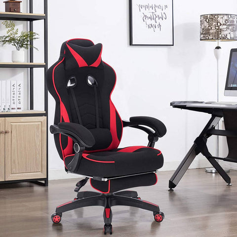 Rootz Gaming Chair - Office Chair - Computer Chair - Breathable Mesh - Adjustable Height and Tilt - Ergonomic Design - Black and White - 56cm x 46cm x 121-128cm