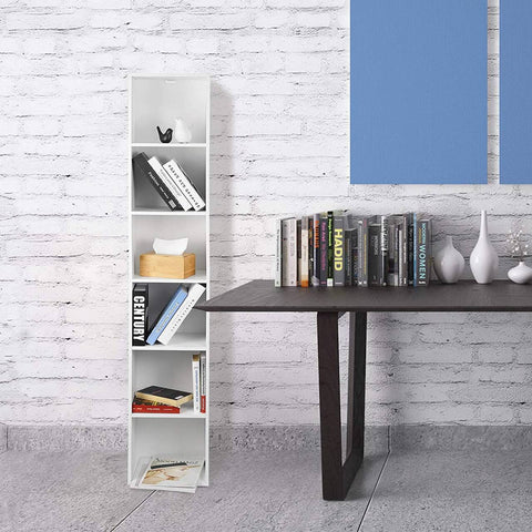 Rootz Modern Bookcase - Storage Shelf - Display Unit - Water-Repellent, Anti-Tip Safety, Easy Assembly - 30cm x 158.5cm x 24cm