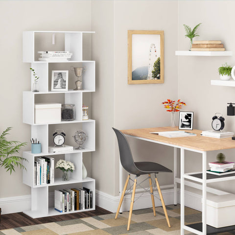 Rootz Modern White Bookcase - Storage Shelf - Cube Organizer - Durable & Water-Resistant - Space-Saving & Versatile - 60cm x 160cm x 23.5cm