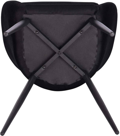 Rootz Velvet Eetkamerstoel - Elegante stoel - Comfortabele zitting - Pluche fluweel - Duurzaam metalen frame - Vloerbescherming - 40,5 cm x 40 cm