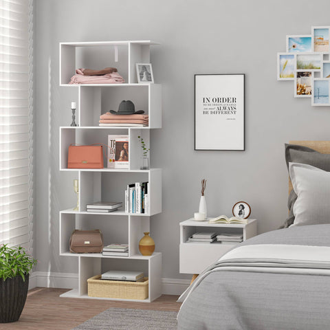 Rootz Modern White Bookcase - Storage Shelf - Cube Organizer - Durable & Water-Resistant - Space-Saving & Versatile - 60cm x 160cm x 23.5cm
