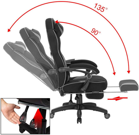 Rootz Gaming Chair - Office Chair - Computer Chair - Adjustable Comfort - Breathable Material - Ergonomic Support - 121cm-128cm x 56cm x 46cm