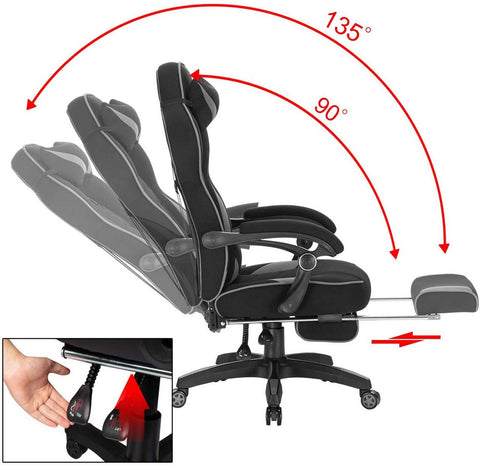Rootz Gaming Chair - Bureaustoel - Computerstoel - Verstelbaar comfort - Ademend materiaal - Ergonomische ondersteuning - 121cm-128cm x 56cm x 46cm