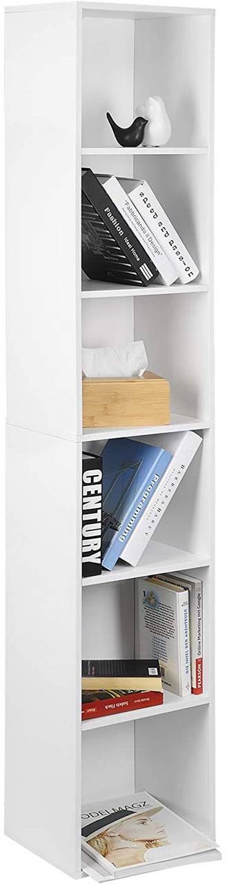 Rootz Modern Bookcase - Storage Shelf - Display Unit - Water-Repellent, Anti-Tip Safety, Easy Assembly - 30cm x 158.5cm x 24cm